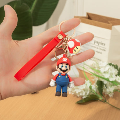 Super Mario Game Keychain Luigi Mushroom Model Doll Action Figures Cartoon Cute Bag Pendant PVC Children's Birthday Gift