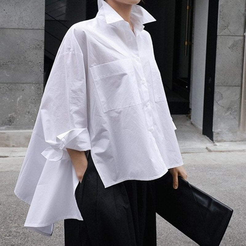 SuperAen 2019Spring and Summer New Shirt Female Korean Style Cotton Wild Casual Blouses and Tops Loose Pluz Size Women Clothing