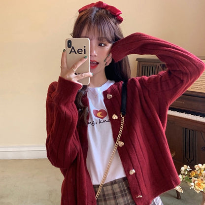 Sweaters Women Solid Loose Soft Autumn Long Sleeve O-Neck Student Sweet All-match Fashion Casual Ulzzang Ladies Cardigan Knitted