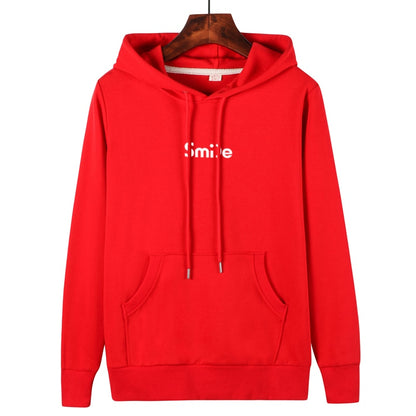 Women's Smile Hoodie Sweater Red Black White Long Sleeve Harajuku Hoodies pullovers plus size clothes spring autumn winter 2019