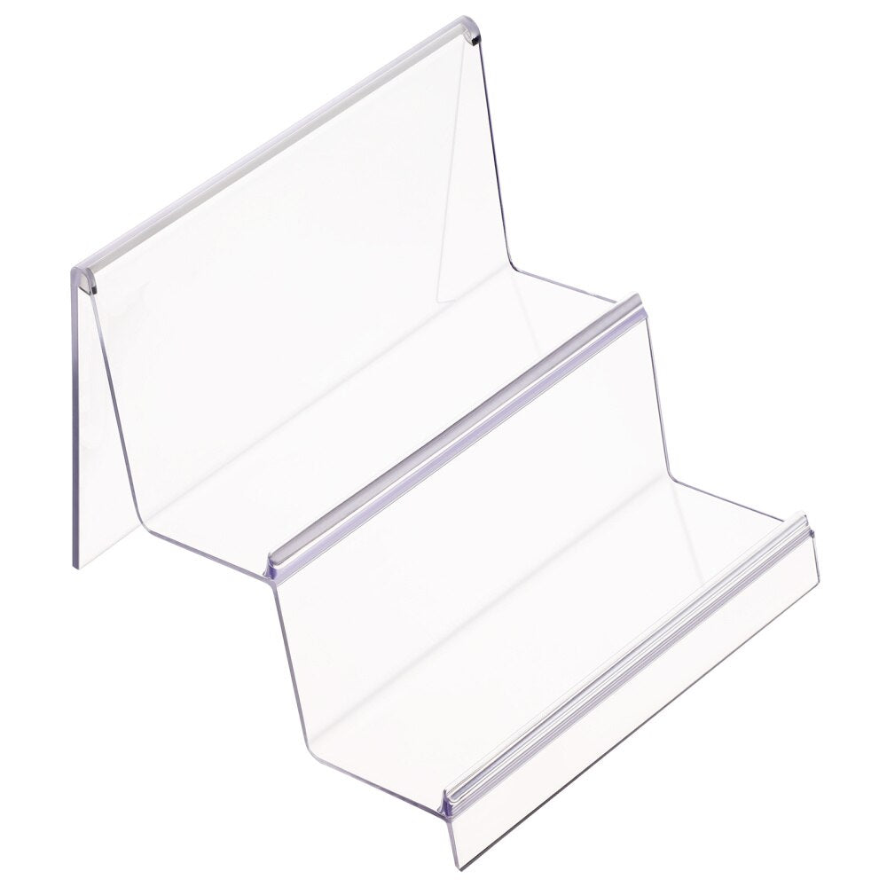 TOPBATHY Clear Acrylic Wallet Display Stand Retail Store Holder Shelf Cosmetic  Jewelry Display Holder Rack (Two Layers)