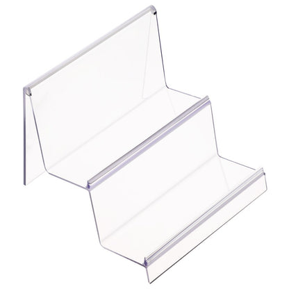 TOPBATHY Clear Acrylic Wallet Display Stand Retail Store Holder Shelf Cosmetic  Jewelry Display Holder Rack (Two Layers)