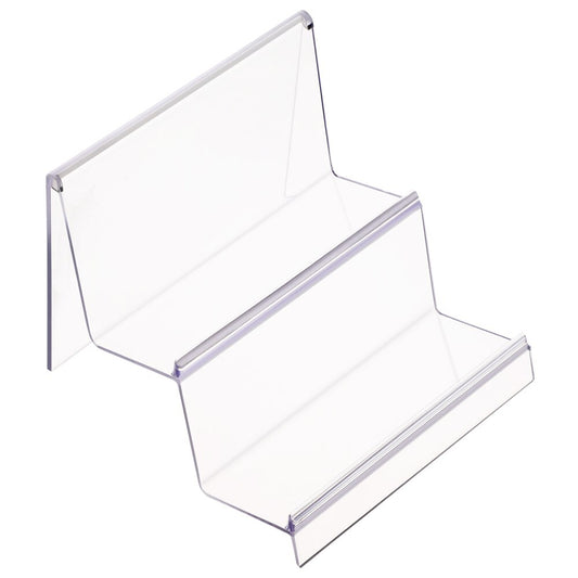 TOPBATHY Clear Acrylic Wallet Display Stand Retail Store Holder Shelf Cosmetic  Jewelry Display Holder Rack (Two Layers)