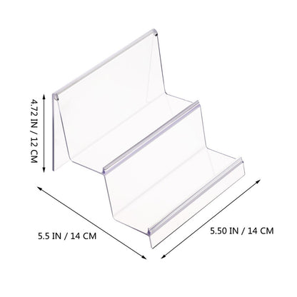 TOPBATHY Clear Acrylic Wallet Display Stand Retail Store Holder Shelf Cosmetic  Jewelry Display Holder Rack (Two Layers)