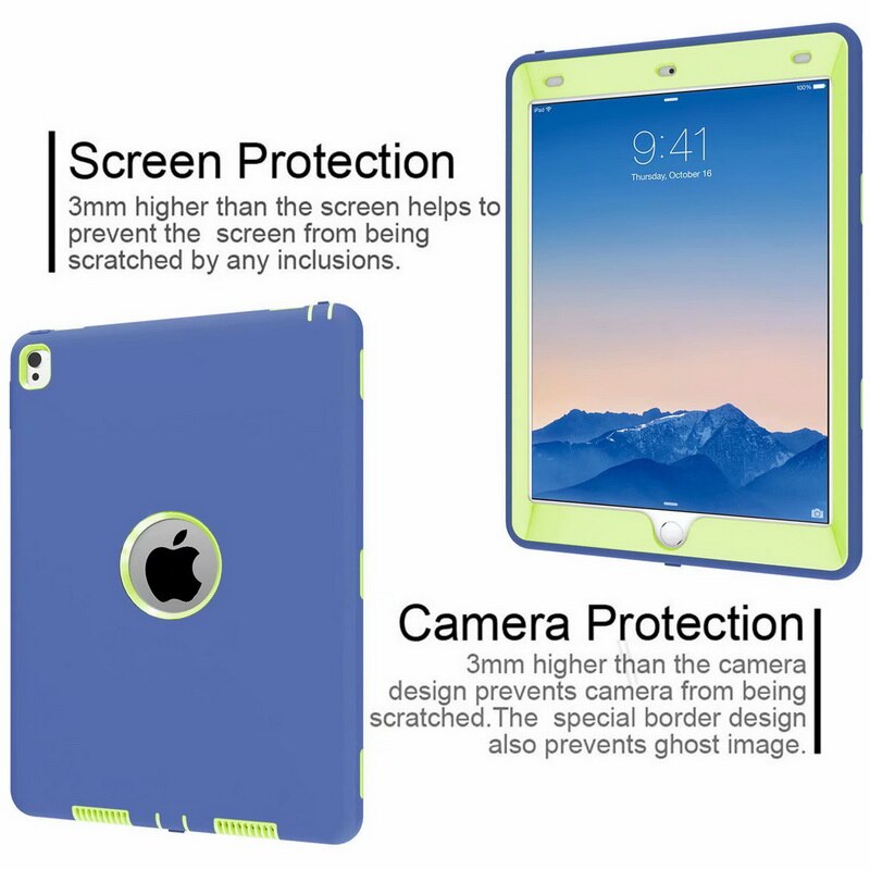 Tablet Case For iPad 5 6 Air 1 2 Tough Hard PC Silicone Rugged Anti Shock Proof Hard Armor Back Covers For ipad Pro 9.7 inch