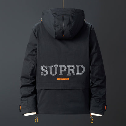 The new winter 2021 men down jacket in winter long male money hooded jacket tooling quality men's fashion M9818