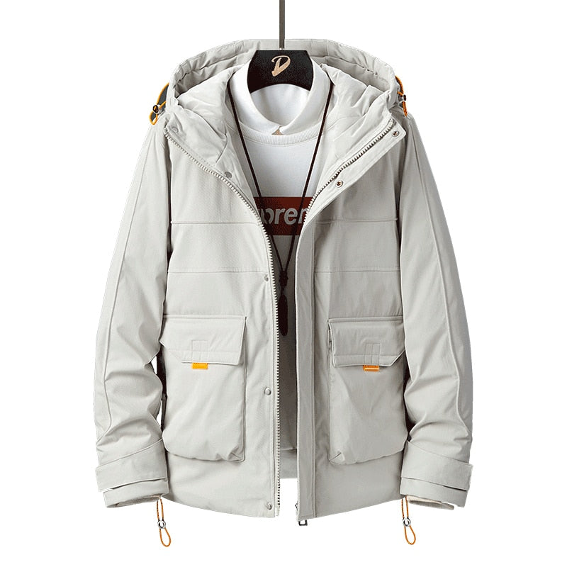 The new winter 2021 men down jacket in winter long male money hooded jacket tooling quality men's fashion M9818