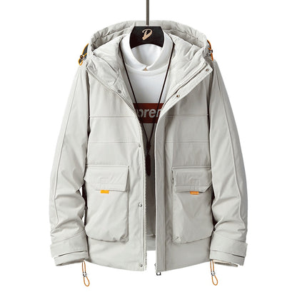 The new winter 2021 men down jacket in winter long male money hooded jacket tooling quality men's fashion M9818