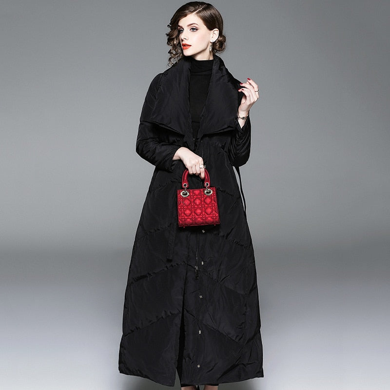 Thickened down jacket 2021 autumn winter new women's wear long white down jacket