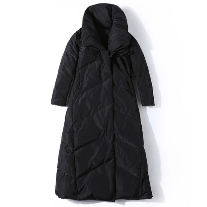 Thickened down jacket 2021 autumn winter new women's wear long white down jacket