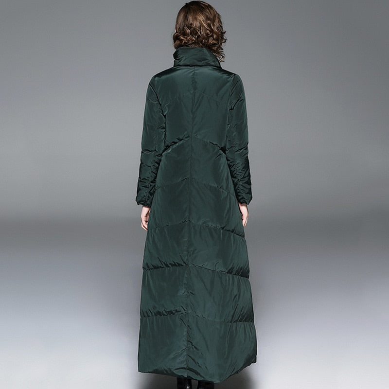 Thickened down jacket 2021 autumn winter new women's wear long white down jacket