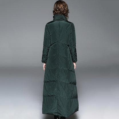 Thickened down jacket 2021 autumn winter new women's wear long white down jacket