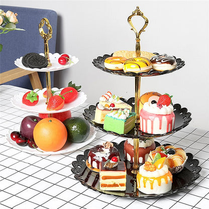 Three-Layer Fruit Plate Cake Stand Kitchen Accessories Home Party Dessert Storage Rack Festival Supplies Cupcake Storage Holder