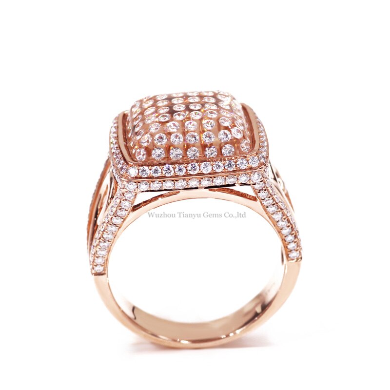 Tianyu Gems Customized 14k Rose Gold Men's Ring Moissanite Diamond Wedding Jewelry Classic xzzzmtnFinger Rings Handmade Fashion Gift Jewellery