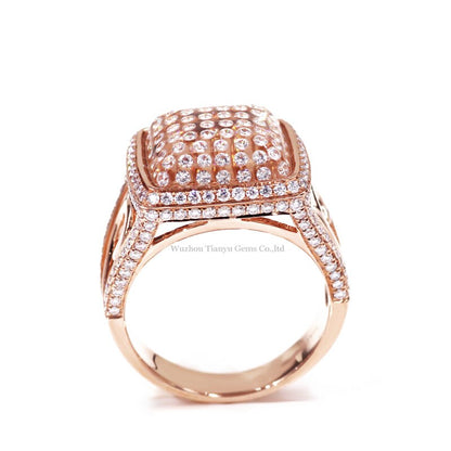Tianyu Gems Customized 14k Rose Gold Men's Ring Moissanite Diamond Wedding Jewelry Classic xzzzmtnFinger Rings Handmade Fashion Gift Jewellery