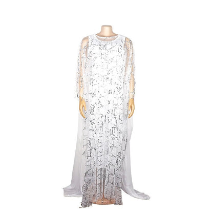 Tilapia gorgerous maxi long party loose Sequin flash fashion dress with elastic inner