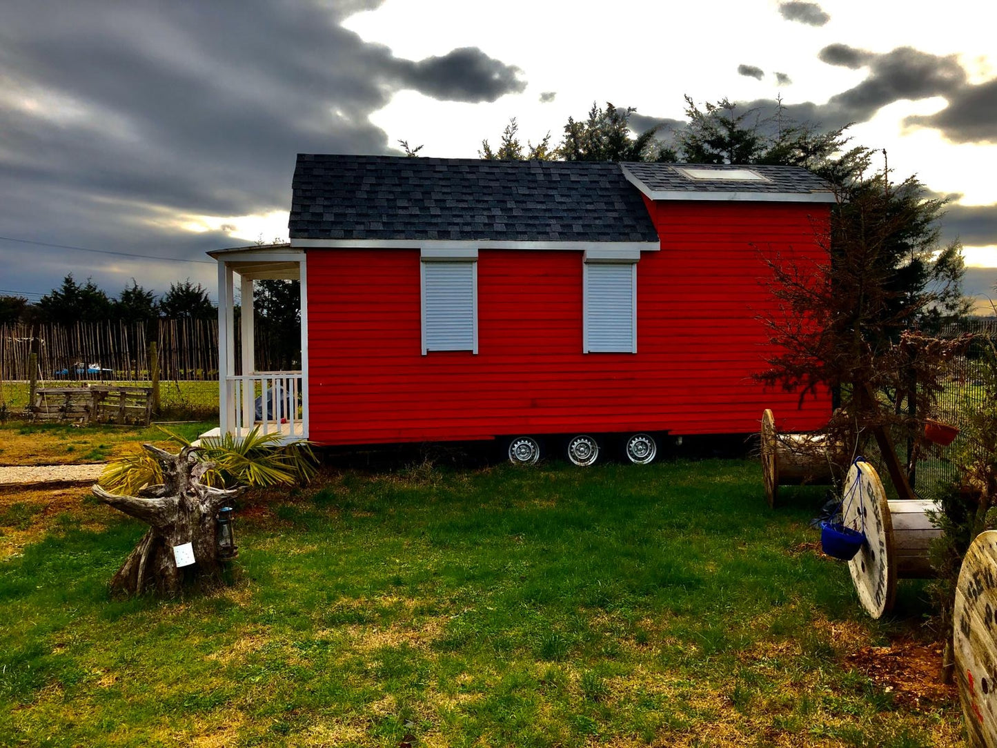 Tinyhouse, Red House 21' Prefab House, Architecture, Römork Ağaç Ev, Trailer House, Mobile Trailer Home