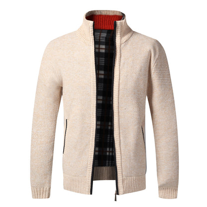 King Billion 2021 Men's Jacket Slim Fit Stand Collar Zipper Jacket Men Solid Cotton Thick Warm Sweater