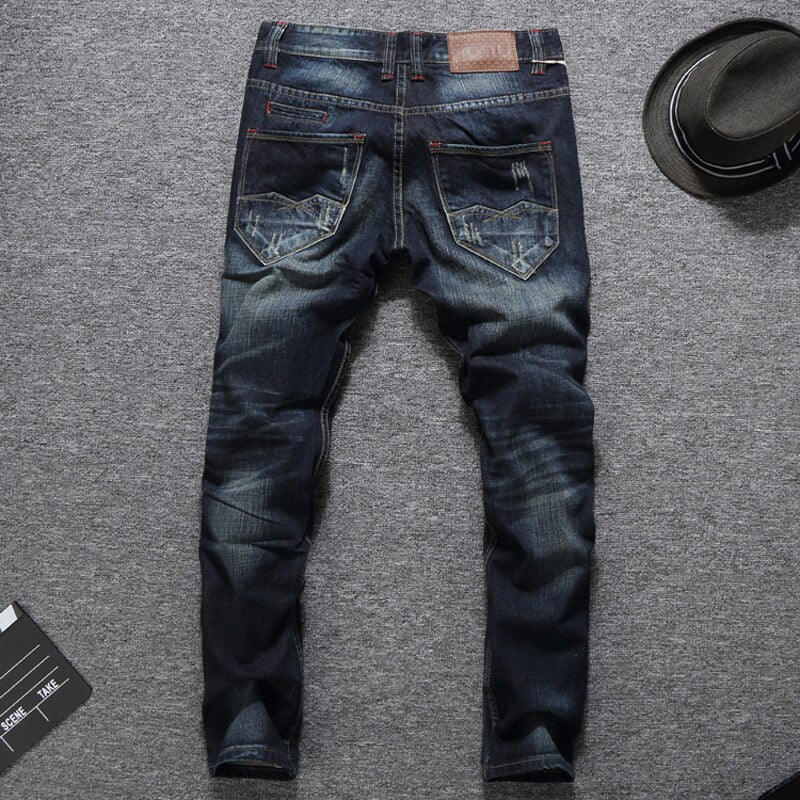 Top Quality Fashion Men Jeans Big Pocket Designer Cargo Pants Slim Fit Cotton Ripped Jeans Men Balplein Brand Classical Jeans