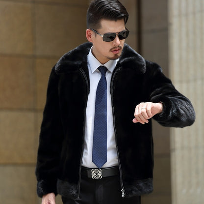 True Mink  Men's Clothing  Clothing Real Fur Jacket  Natural Real Sweater  Warm winter exclusive Style Thickened