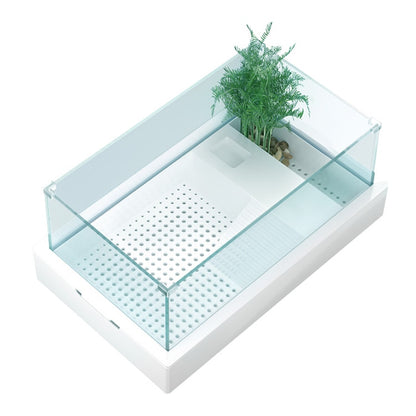 Turtle tank large villa landscaping ecological box with balcony for domestic turtle glass water and land small fish tank