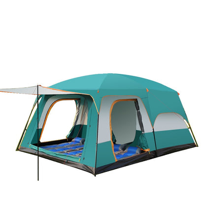 Two-bedroom And One-living Room Outdoor Double Deck Tent Camping Rainstorm Protection 8 People Park Multi-person Large Tent