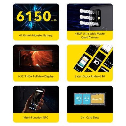 UMIDIGI Power 3 Android 10 48MP Quad AI Camera 6150mAh 6.53" FHD+ 4GB 64GB Helio P60 Global Version Smartphone NFC In Stock