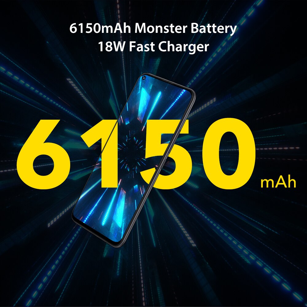 UMIDIGI Power 3 Android 10 48MP Quad AI Camera 6150mAh 6.53" FHD+ 4GB 64GB Helio P60 Global Version Smartphone NFC In Stock