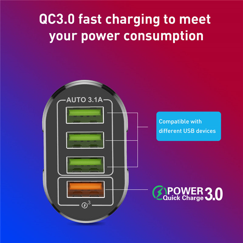 USLION 48W USB Charger Fast Charge QC 3.0 Wall Charging For iPhone 12 11 Samsung Xiaomi Mobile 4 Ports EU US Plug Adapter Travel