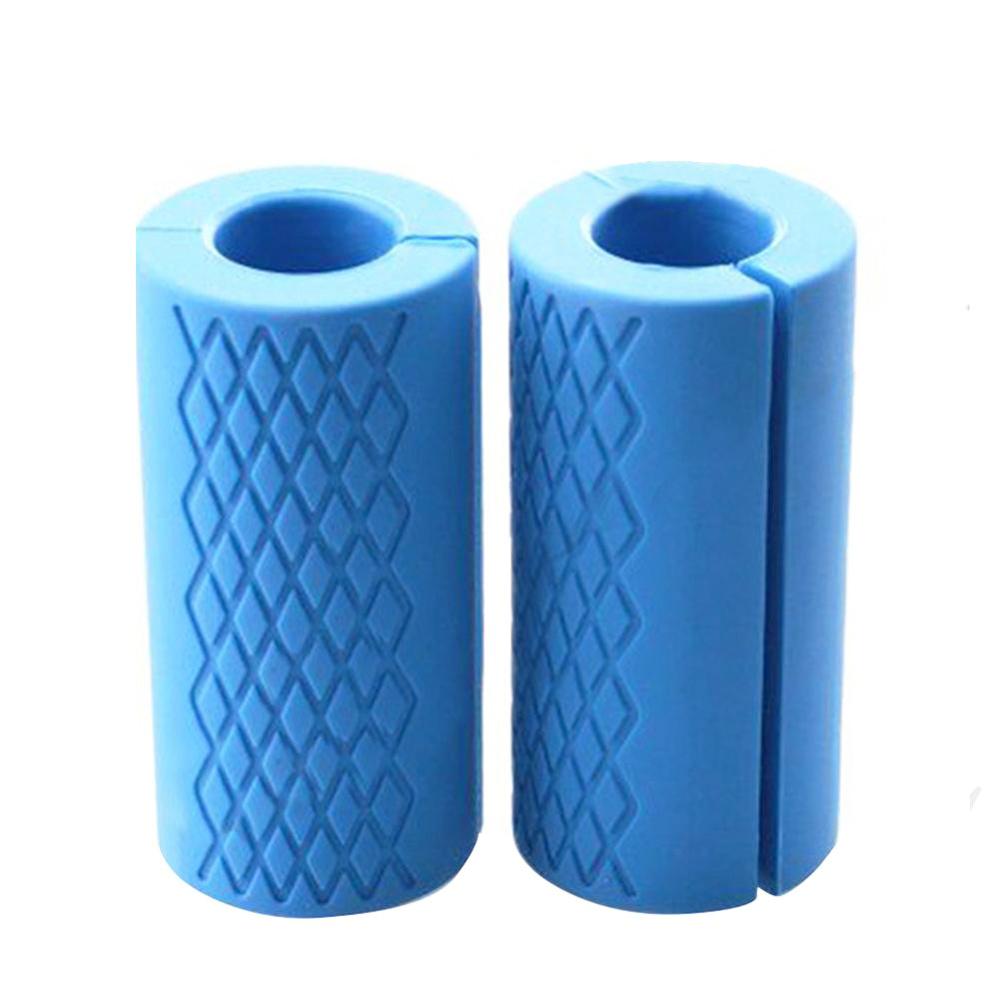 1 Pair Dumbbell Thick Bar Handles Gym Weightlifting Support Silicon Anti-Slip Protect Pad Body Building Fitness Equipment
