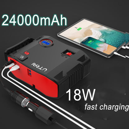 UTRAI Compressor 150PSI Air Pump Bicycle Car 2000A Jump Starter 24000mAh Power Bank Wireless Tire Inflator LED Air Compressor