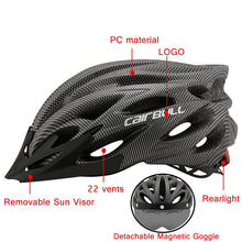 將圖片載入圖庫檢視器 Ultralight Cycling Safety Helmet Outdoor Motorcycle Bicycle Taillight Helmet Removable Lens Visor Mountain Road Bike Helmet
