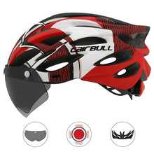 將圖片載入圖庫檢視器 Ultralight Cycling Safety Helmet Outdoor Motorcycle Bicycle Taillight Helmet Removable Lens Visor Mountain Road Bike Helmet
