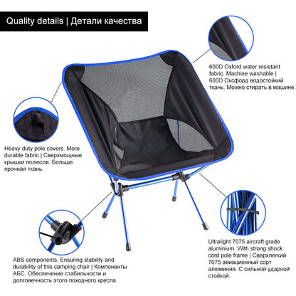 Ultralight Folding Camping Chair Fishing BBQ Hiking Chair Fishing Picnic Chair Outdoor Tools Travel Foldable Beach Seat Chair