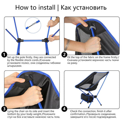 Ultralight Folding Camping Chair Fishing Picnic Chair BBQ Hiking Chair Outdoor Tools Travel Foldable Beach Seat Chair стул
