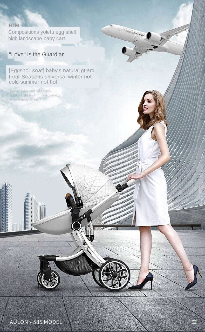 Umaubaby Baby Stroller Can Sit Armchair 2-in-1 High Landscape Two-Way Newborn Shock Absorber Four-Wheel Baby Stroller