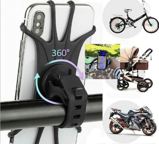 Universal Shockproof Elastic Silicone Mount Phone Holder Stand Riding Cycling Bicycle MTB Bike Phone DVR GPS Support Bracket