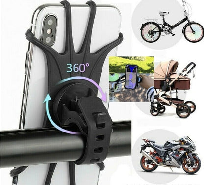 Universal Shockproof Elastic Silicone Mount Phone Holder Stand Riding Cycling Bicycle MTB Bike Phone DVR GPS Support Bracket