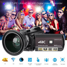 Load image into Gallery viewer, VBESTLIFE AC3-IPS 4K UHD WiFi 30X Digital Zoom 3.1inch Touch Screen DV Camera Camcorder camara de video 4K Camcorder
