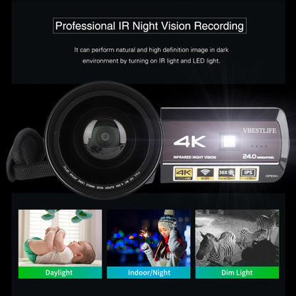 VBESTLIFE AC3-IPS 4K UHD WiFi 30X Digital Zoom 3.1inch Touch Screen DV Camera Camcorder camara de video 4K Camcorder