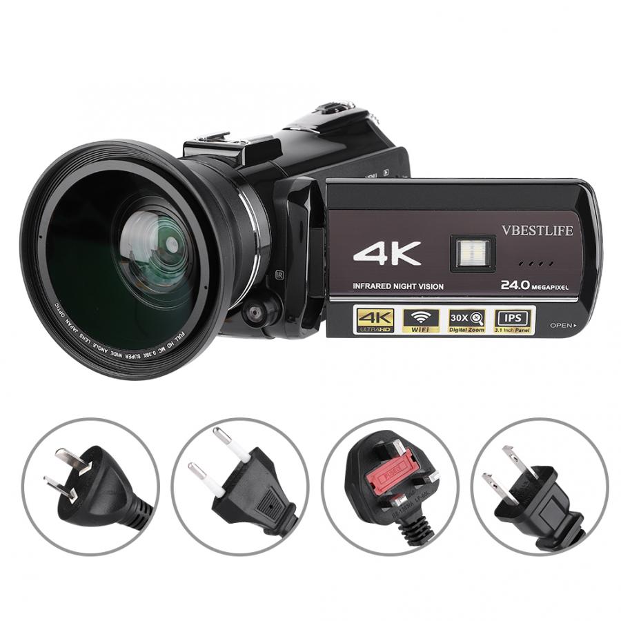VBESTLIFE AC3-IPS 4K UHD WiFi 30X Digital Zoom 3.1inch Touch Screen DV Camera Camcorder camara de video 4K Camcorder