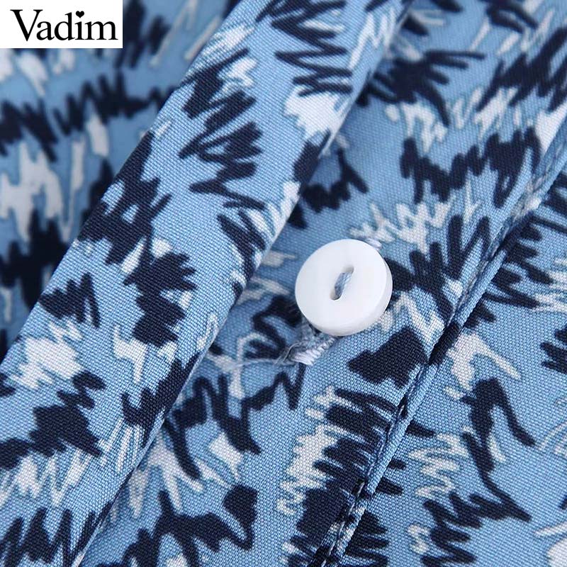 Vadim women chic print dress long sleeve O neck A line high waist female ankle length dresses vestidos QC560