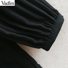 Charger l&#39;image dans la galerie, Vadim Women Elegant Chiffon Pleated Blouse Long Sleeve Irregular Female Shirt Casual stylish basic chic tops blusas LA953
