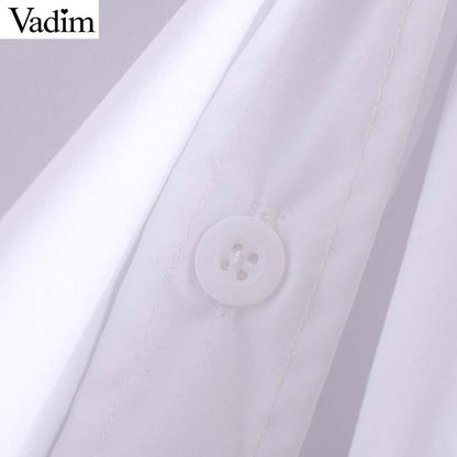 Vadim Women's Oversized Blouse Long Sleeve solid Loose Female Casual Summer Chic Tops blusas LB295