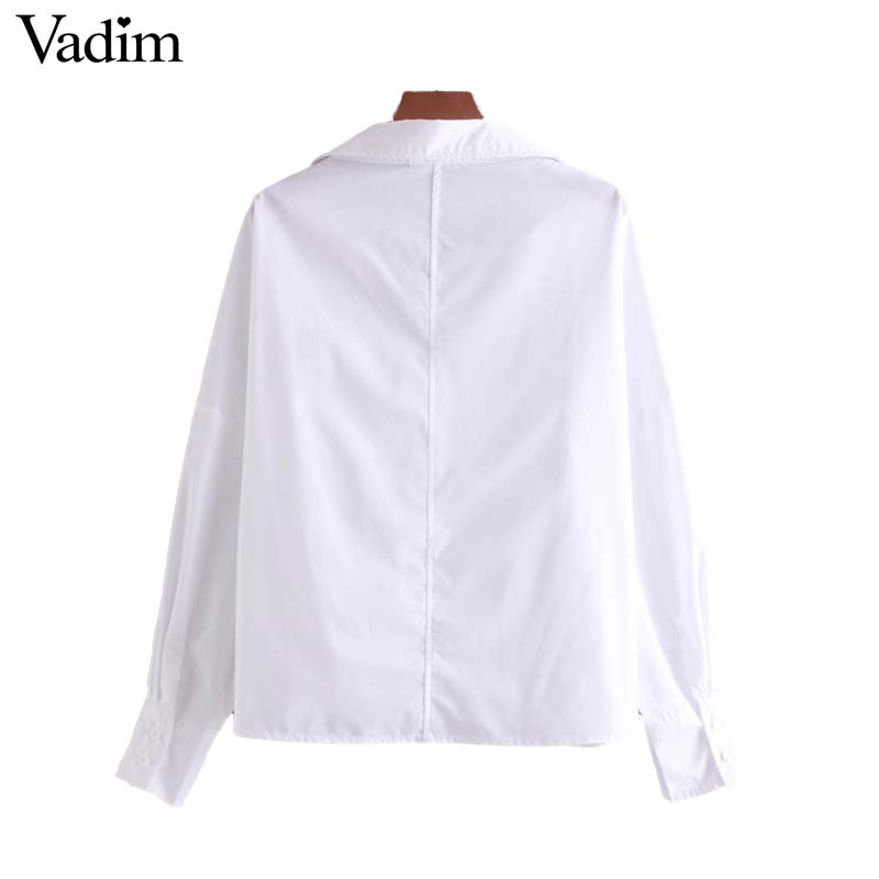 Vadim Women's Oversized Blouse Long Sleeve solid Loose Female Casual Summer Chic Tops blusas LB295