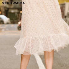Load image into Gallery viewer, Vero Moda Women&#39;s Vintage Flocking Polka Dots Laced Gauzy Dress | 31916Z509
