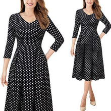 Load image into Gallery viewer, Vfemage Womens Autumn Winter Elegant Vintage Pockets Floral Print Work Business Office Casual Party Tea A-Line Skater Dress 1612
