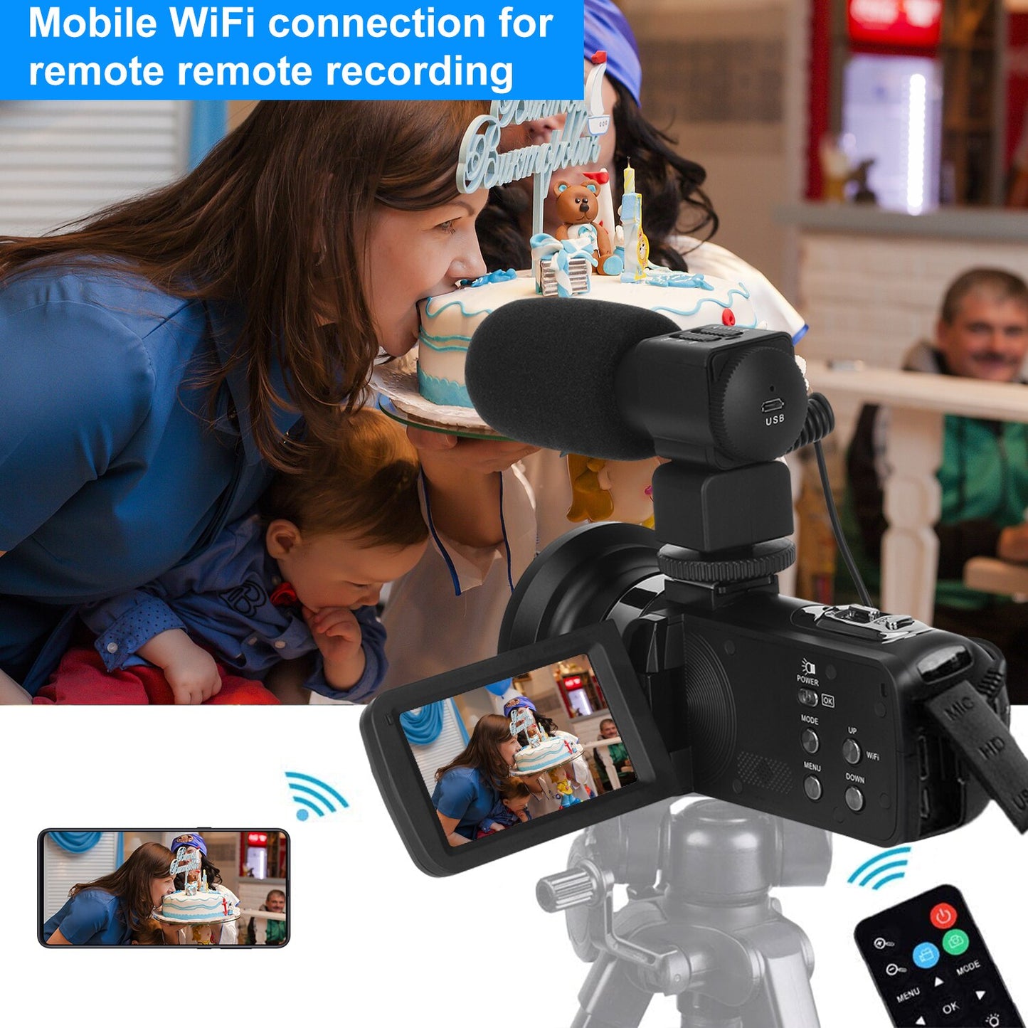 Video Camera  4K Camcorder 16X 48MP WiFi Webcam Live Streaming For Youbute 3.0 Inch Touch Screen Nightshot UHD Recorder Handycam