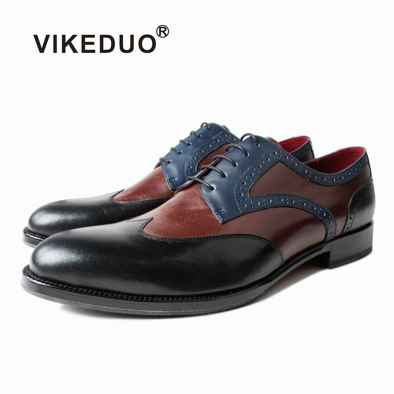 Vikeduo 2020 new autumn and winter men's leather kangaroo shoes bronze wedding dress office men's shoes