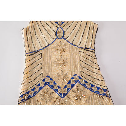 Vintage 1920s Flapper Great Gatsby Dress 2018 Summer Fancy Costumes V Neck Cap Sleeve Sequin Fringe Party Midi Dresses